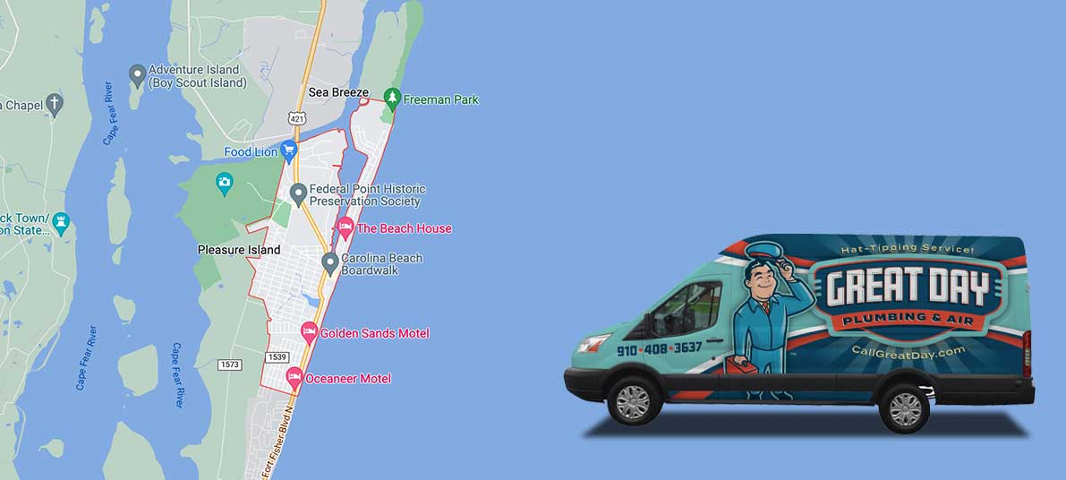 Carolina Beach Plumbing Services - Great Day Plumbing & Air - Service Areas