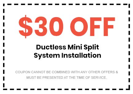 Discounts on Ductless Mini Split System Installation